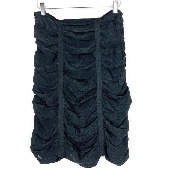 NWT Solitaire Ruched Draped Midi Skirt Dark Fairycore Whimsigoth Black Size L - Picture 12 of 13